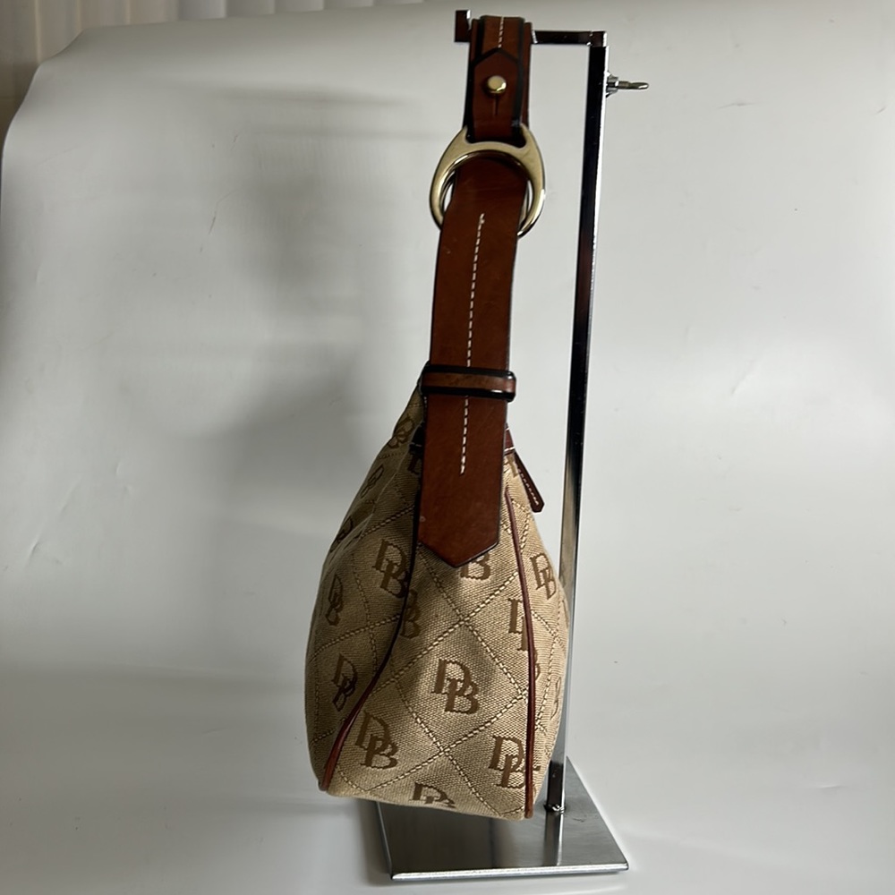 Dooney & Bourke  Monogram Satchel Signature Brown Leather/Canvas Shoulder Bag - Picture 5 of 16